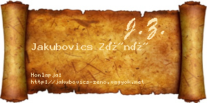 Jakubovics Zénó névjegykártya